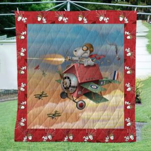 Snoopy Pilot Fire Gun 3D Quilt  Quilt
